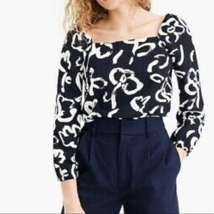 J. Crew Square Neck Crepe Blouse